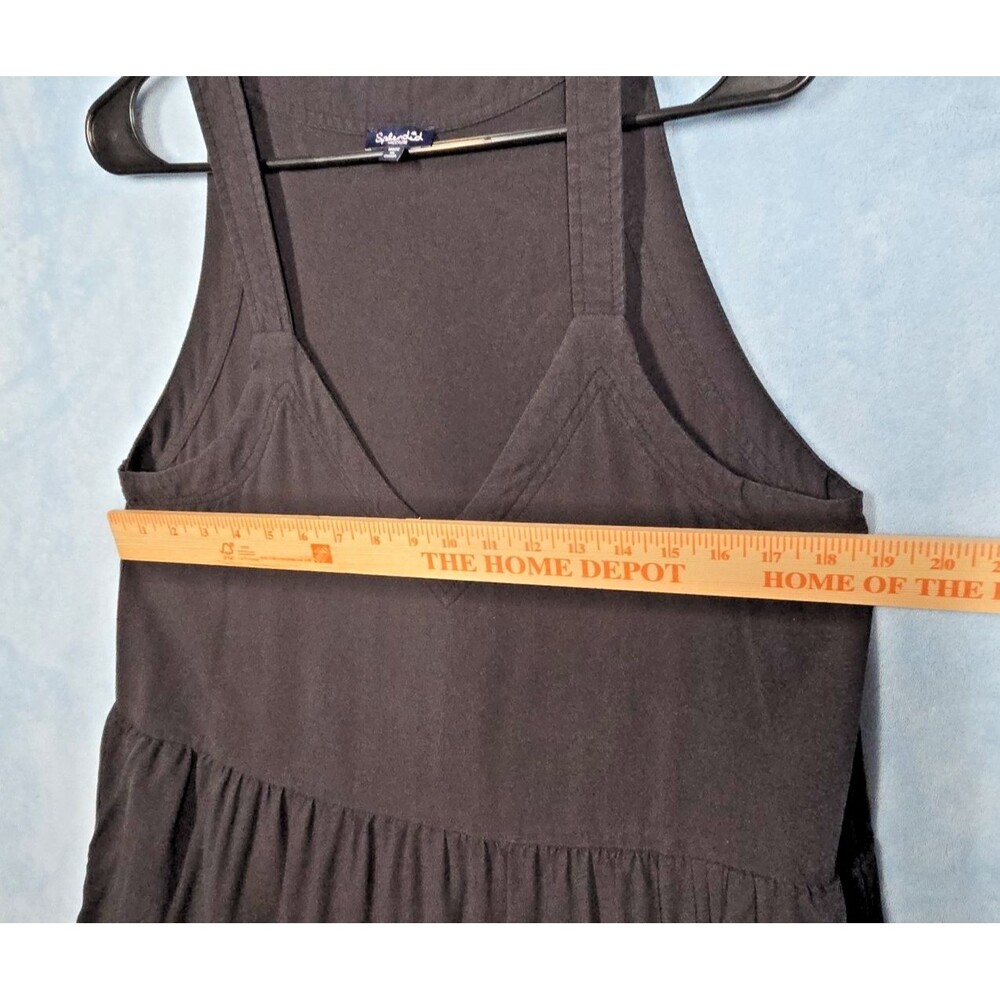 Splendid Napa Tiered Tank Dress Women MEDIUM Black Sundress Coastal Beach Resort - Picture 9 of 10